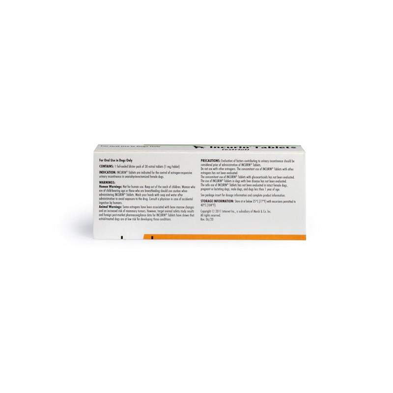 Incurin 1 Mg, 30 Tablets Dosage For Dogs At Tractor Supply Co