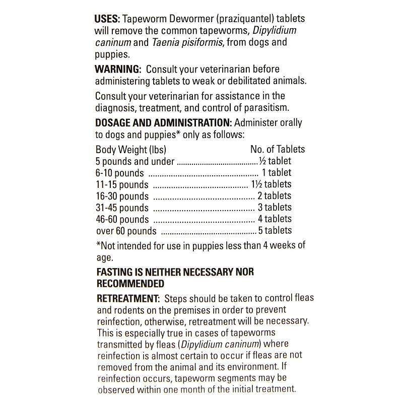 Tapeworm Dewormer For Dogs 5 Oral Tablets At Tractor Supply Co